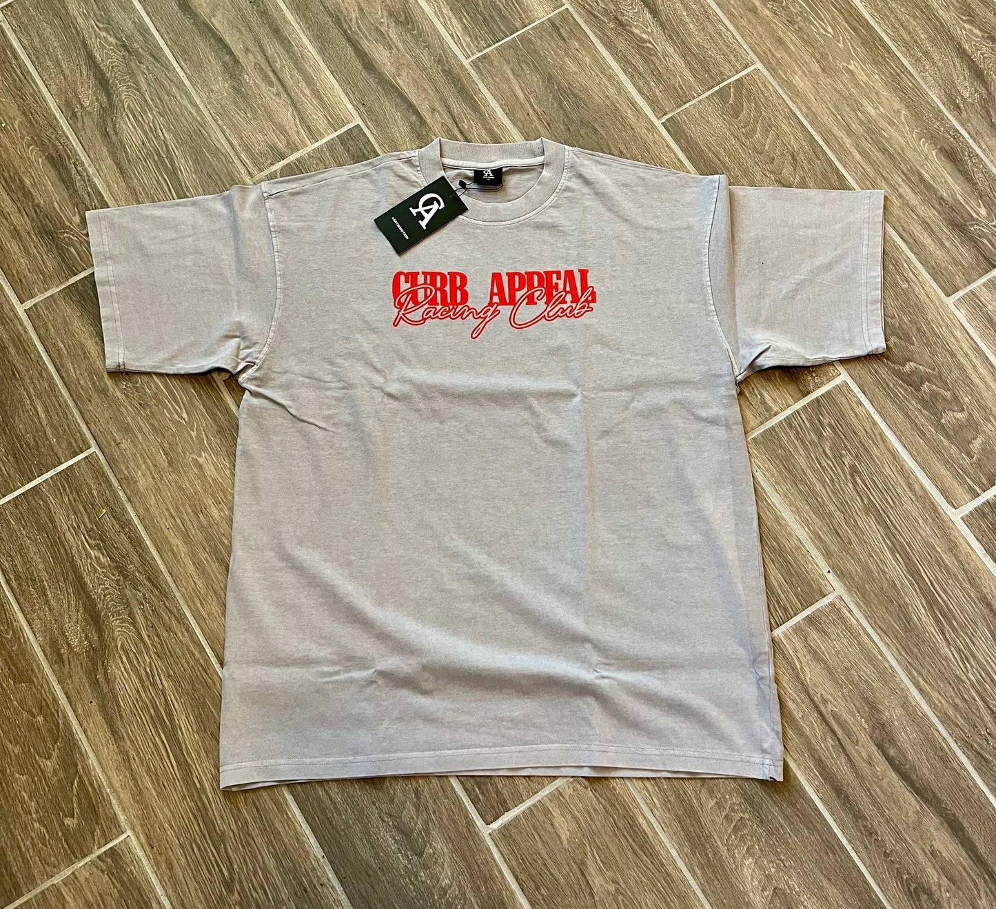 Marlboro Racing Club Tee with red "Curb Appeal Racing Club" logo on front, heavyweight cotton.