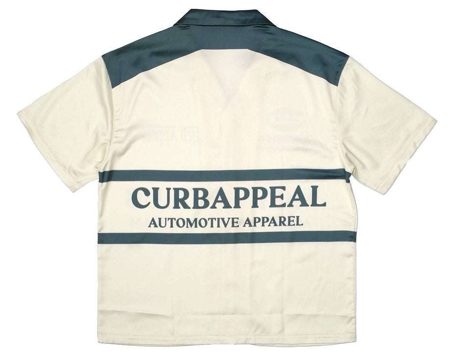 Motion Club Polo with cotton-silk blend, displaying "CURBAPPEAL Automotive Apparel" logo, short-sleeve design.