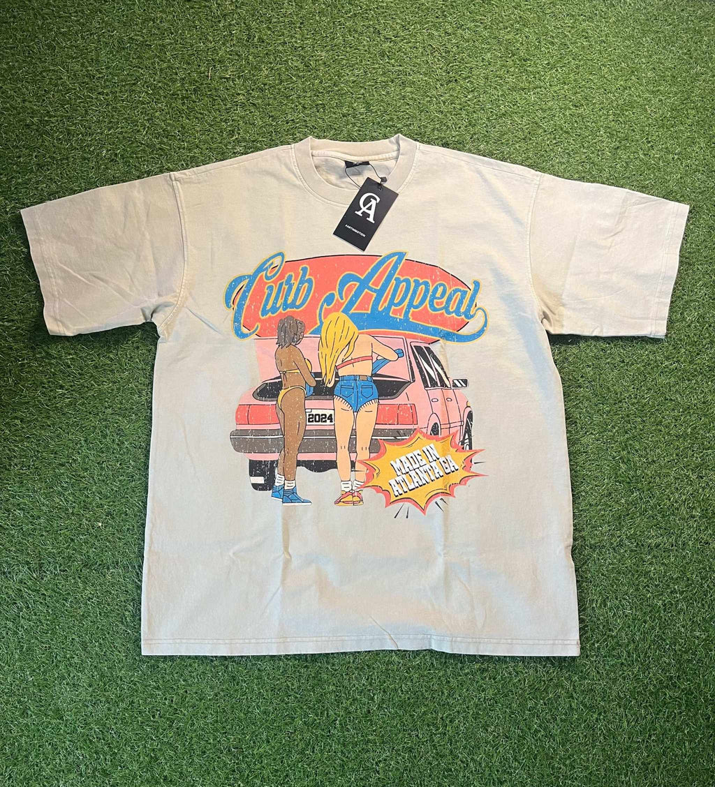 Members Only tee with graphic front featuring cars and culture, relaxed fit, 100% cotton.
