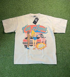 Members Only tee with graphic front featuring cars and culture, relaxed fit, 100% cotton.