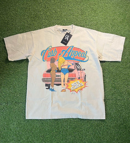 Members Only tee with graphic front featuring cars and culture, relaxed fit, 100% cotton.