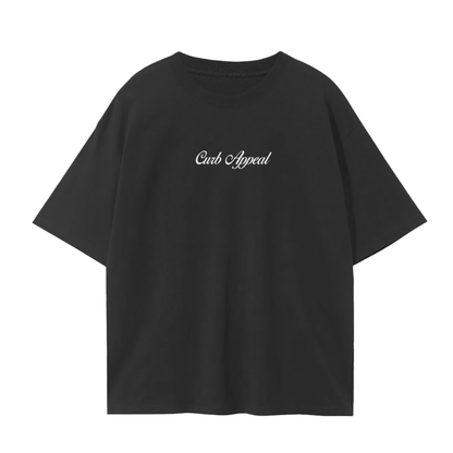 Drive Tee with "Curb Appeal" text, black short sleeve, 100% cotton, casual style.