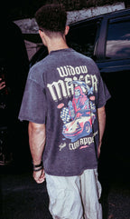 Widow Maker Tee featuring automotive-inspired graphic on back.