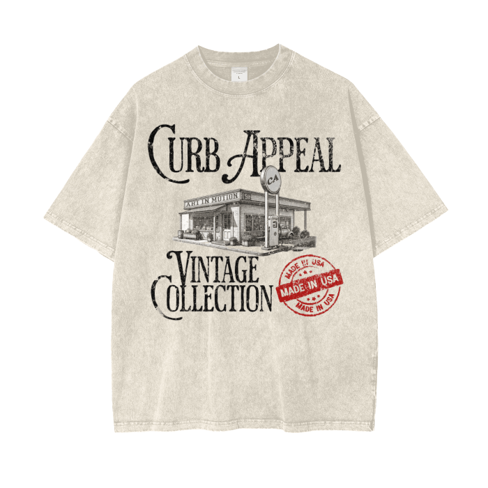 Vintage-style Old Country Store Tee with classic design featuring a store illustration and "Made in USA" stamp.