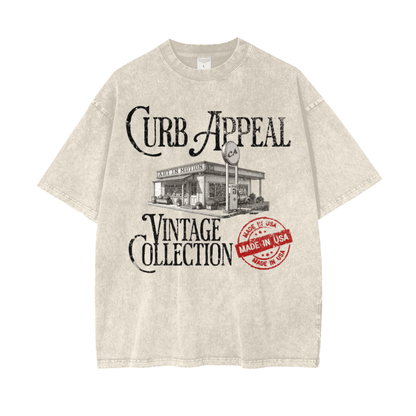 Vintage-style Old Country Store Tee with classic design featuring a store illustration and "Made in USA" stamp.