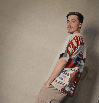 Marlboro Racing Club Tee modeled with iconic racing graphic and relaxed fit.