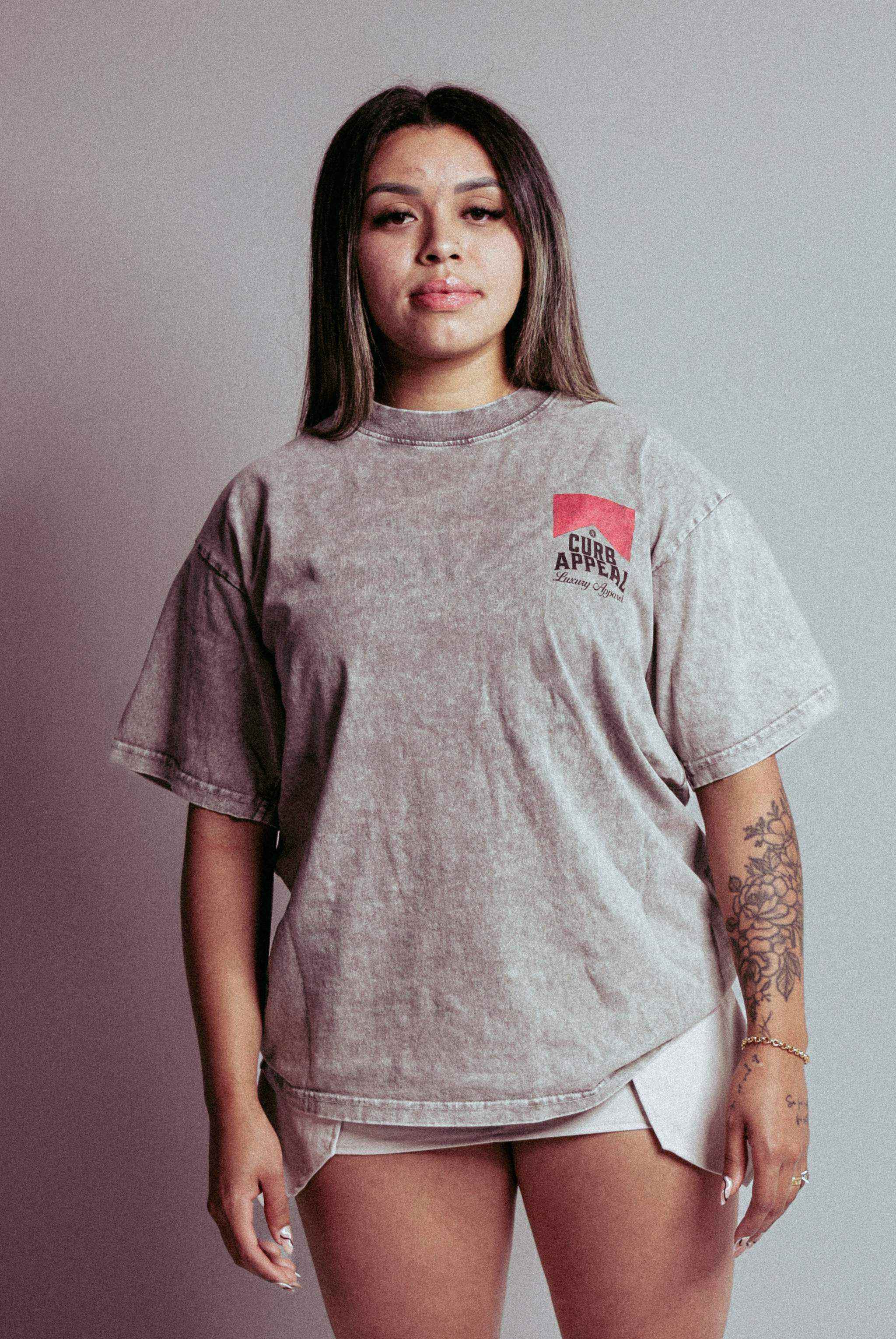Vintage style acid wash Tee by Curb Appeal.