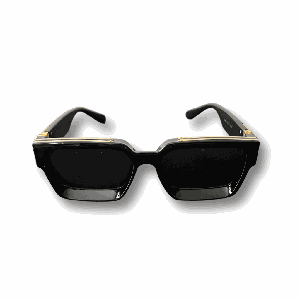 Black High Roller Shades with polarized lenses and gold-plated detailing.