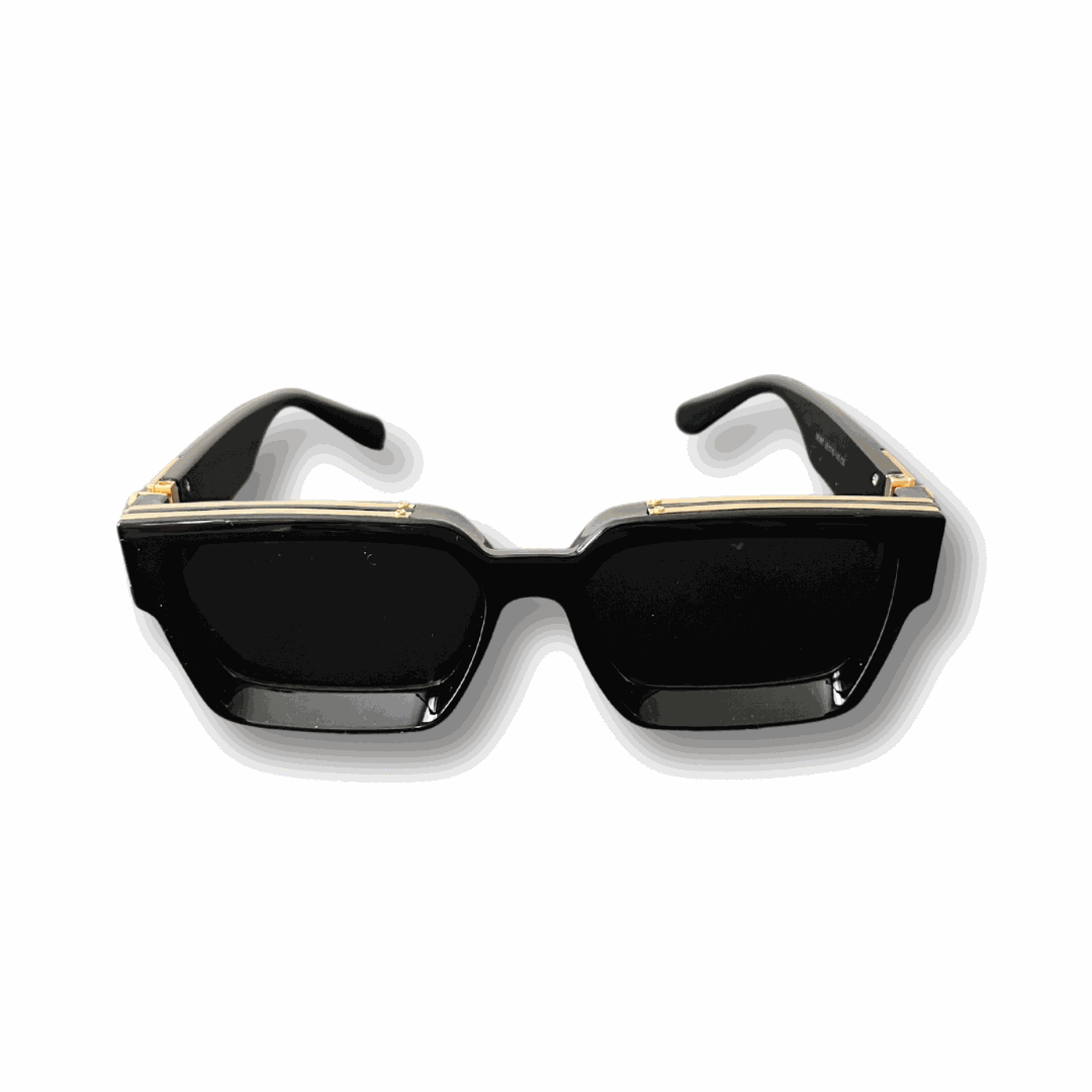 Black High Roller Shades with polarized lenses and gold-plated detailing.