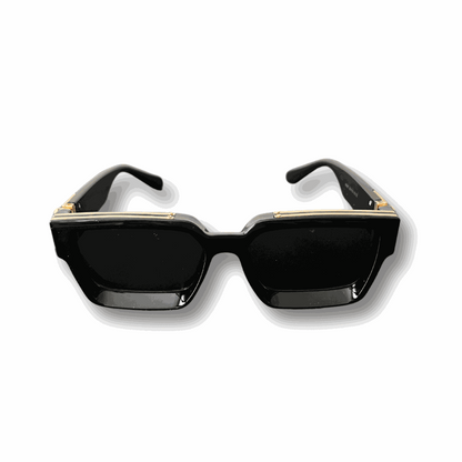 Black High Roller Shades with polarized lenses and gold-plated detailing.