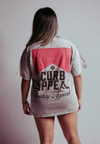 Vintage Classic Tee by Curb Appeal in acid wash style worn by model.