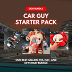 Car Guy Starter Pack $100 bundle with Marlboro Racing Club tee, Winner’s Circle hat, and gear shifter keychain.