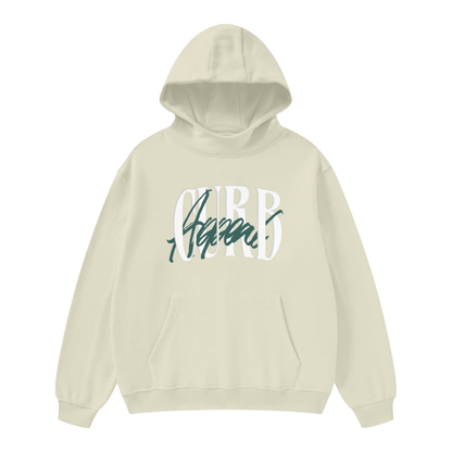Soft high neck hoodie with "Curb Appeal" graphic design.