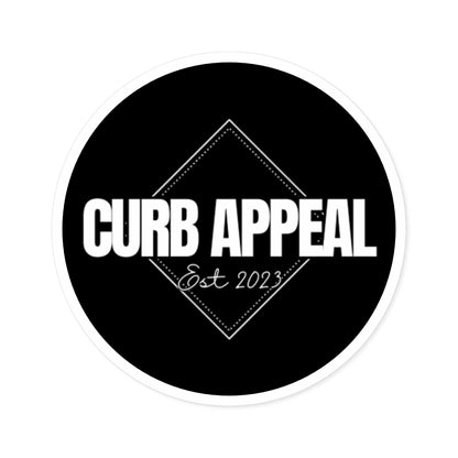 Curb Appeal logo sticker, high-quality vinyl, weatherproof, UV-resistant.