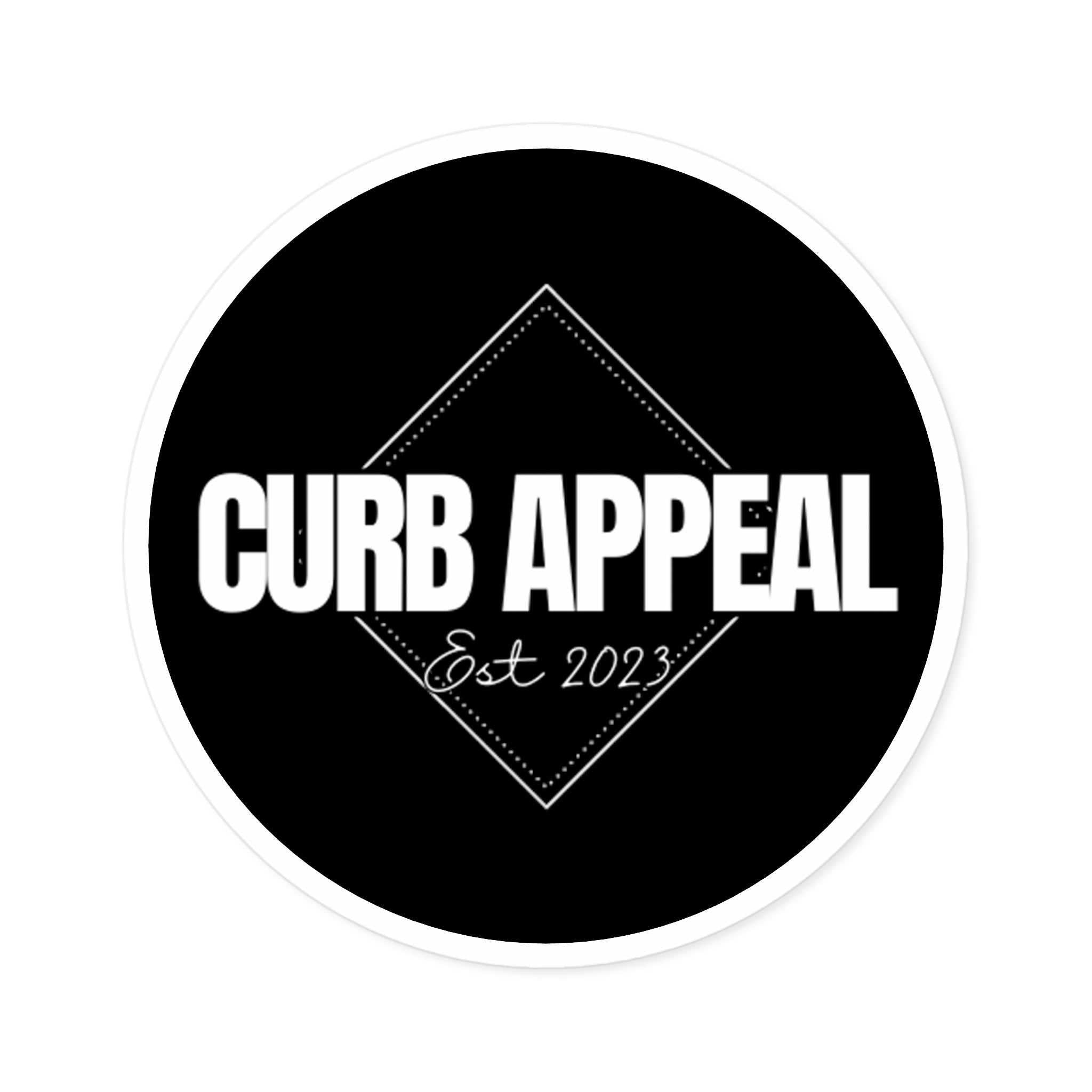 Round logo sticker with "CURB APPEAL" and "Est 2023" text.